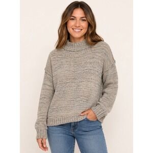 BDG Urban Outfitters Space Dye Mock Neck Oversized Sweater Grey Tan Sz XL